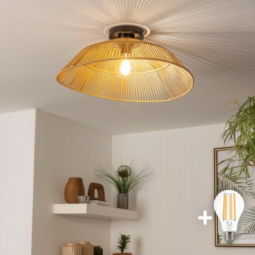 Brilagi - LED overflademonteret lysekrone CERIA BOHO 1xE27/40W/230V Ø 50 cm brun