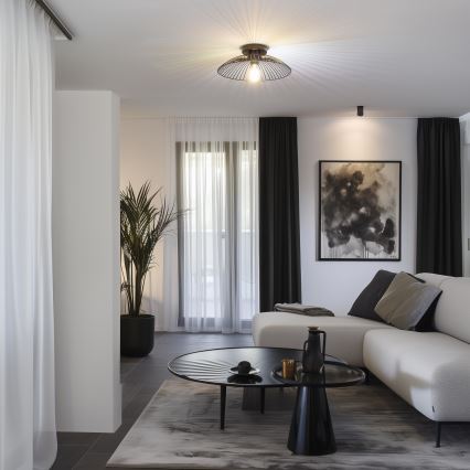 Brilagi - LED overflademonteret lysekrone CERIA WIRE 1xE27/40W/230V Ø 38 cm sort