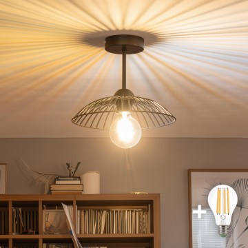 Brilagi - LED overflademonteret lysekrone CERIA WIRE, 1xE27/60W/230V, Ø 26 cm, sort
