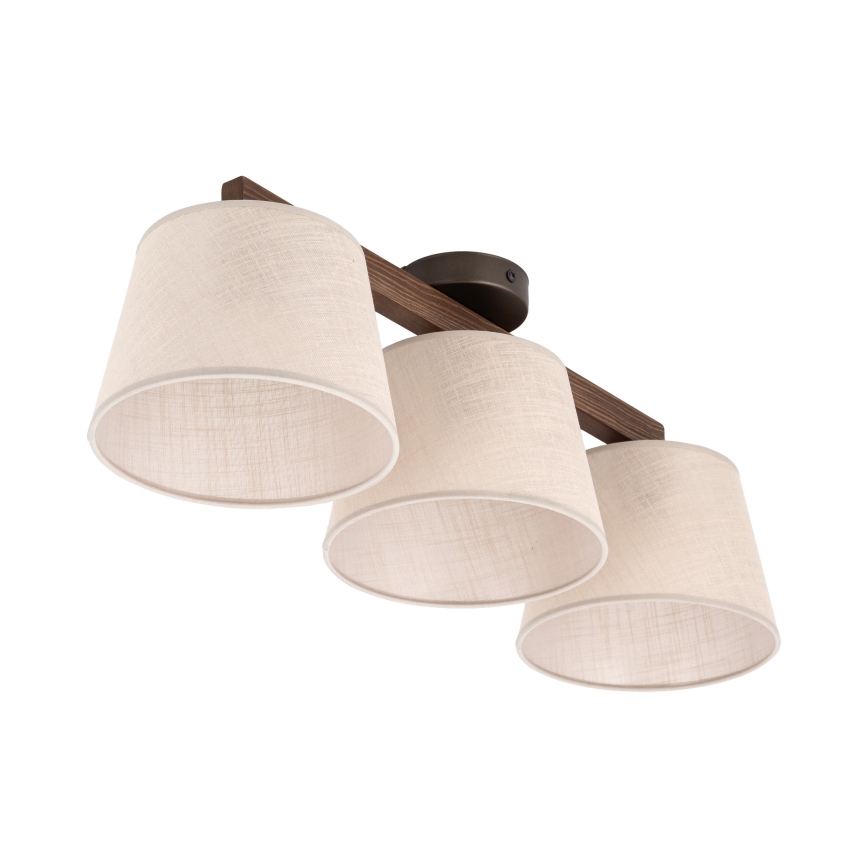 BRILAGI - LED overflademonteret lysekrone LATTE 3xE27/15W/230V fyrretræ/beige