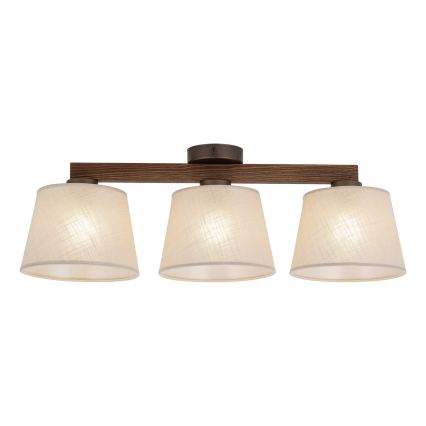 BRILAGI - LED overflademonteret lysekrone LATTE 3xE27/15W/230V fyrretræ/beige