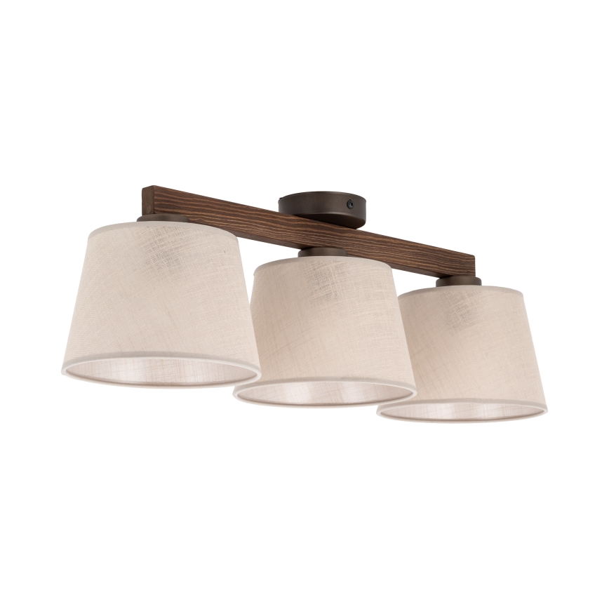 BRILAGI - LED overflademonteret lysekrone LATTE 3xE27/15W/230V fyrretræ/beige