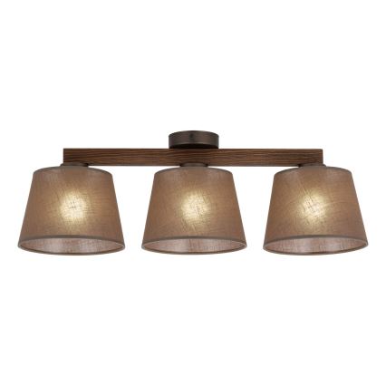 BRILAGI - LED overflademonteret lysekrone LATTE 3xE27/15W/230V fyrretræ/brun