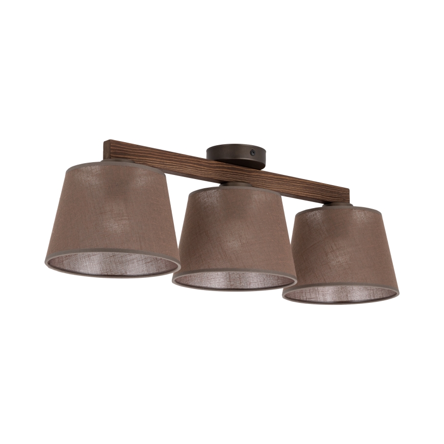 BRILAGI - LED overflademonteret lysekrone LATTE 3xE27/15W/230V fyrretræ/brun