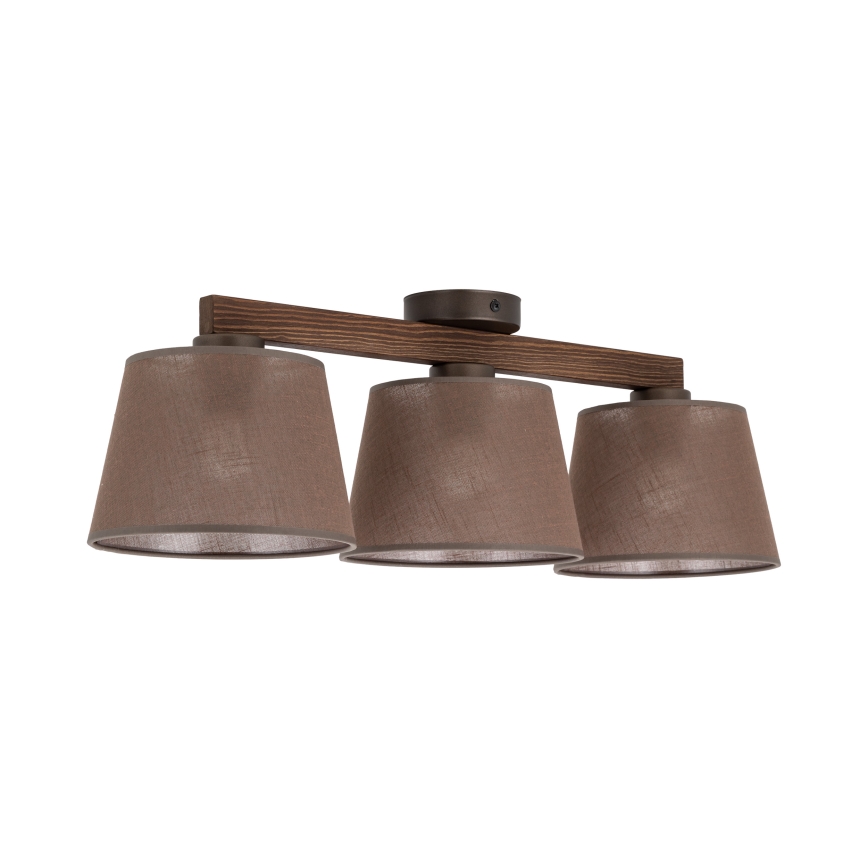 BRILAGI - LED overflademonteret lysekrone LATTE 3xE27/15W/230V fyrretræ/brun