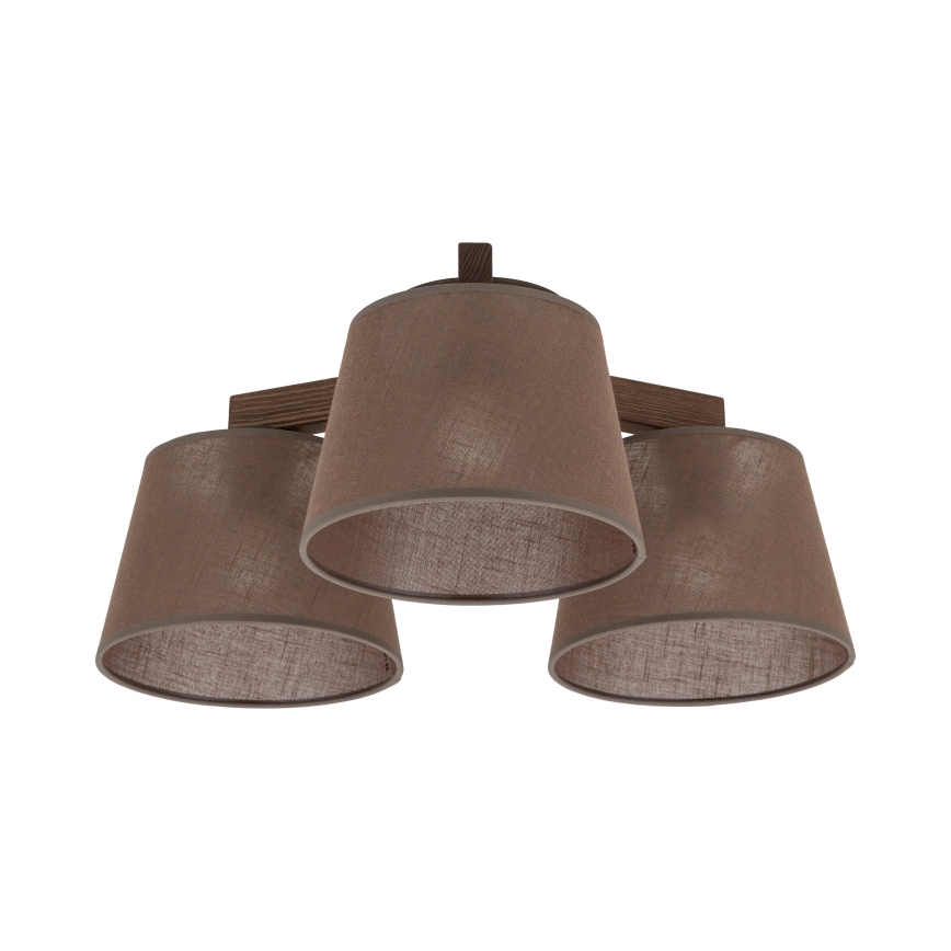 BRILAGI - LED overflademonteret lysekrone LATTE 3xE27/15W/230V fyrretræ/brun