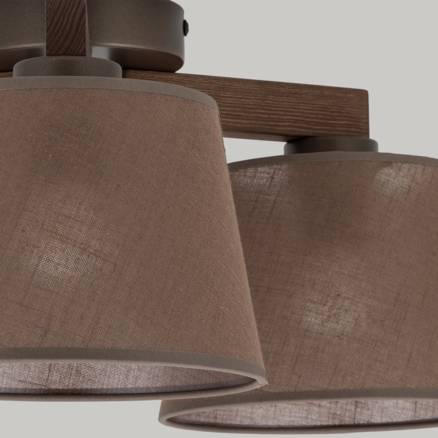 BRILAGI - LED overflademonteret lysekrone LATTE 3xE27/15W/230V fyrretræ/brun