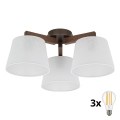 BRILAGI - LED overflademonteret lysekrone LATTE 3xE27/15W/230V fyrretræ/hvid