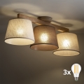 BRILAGI - LED Overflademonteret lysekrone LATTE 3xE27/15W/230V fyrretræ/mix