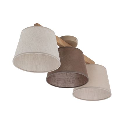 BRILAGI - LED Overflademonteret lysekrone LATTE 3xE27/15W/230V fyrretræ/mix