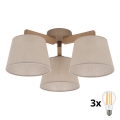 BRILAGI - LED overflademonteret lysekrone LATTE SABIA 3xE27/15W/230V fyr/beige
