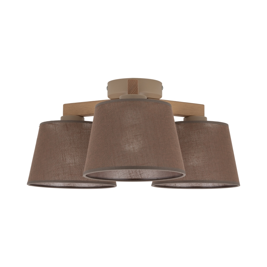 BRILAGI - LED overflademonteret lysekrone LATTE SABIA 3xE27/15W/230V fyrretræ/brun