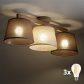 BRILAGI - LED overflademonteret lysekrone LATTE SABIA 3xE27/15W/230V fyrretræ/mix