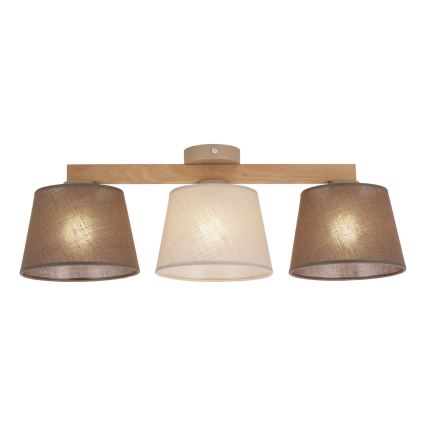 BRILAGI - LED overflademonteret lysekrone LATTE SABIA 3xE27/15W/230V fyrretræ/mix