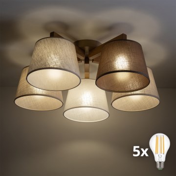 BRILAGI - LED Overflademonteret lysekrone LATTE SABIA 5xE27/15W/230V fyr/mix