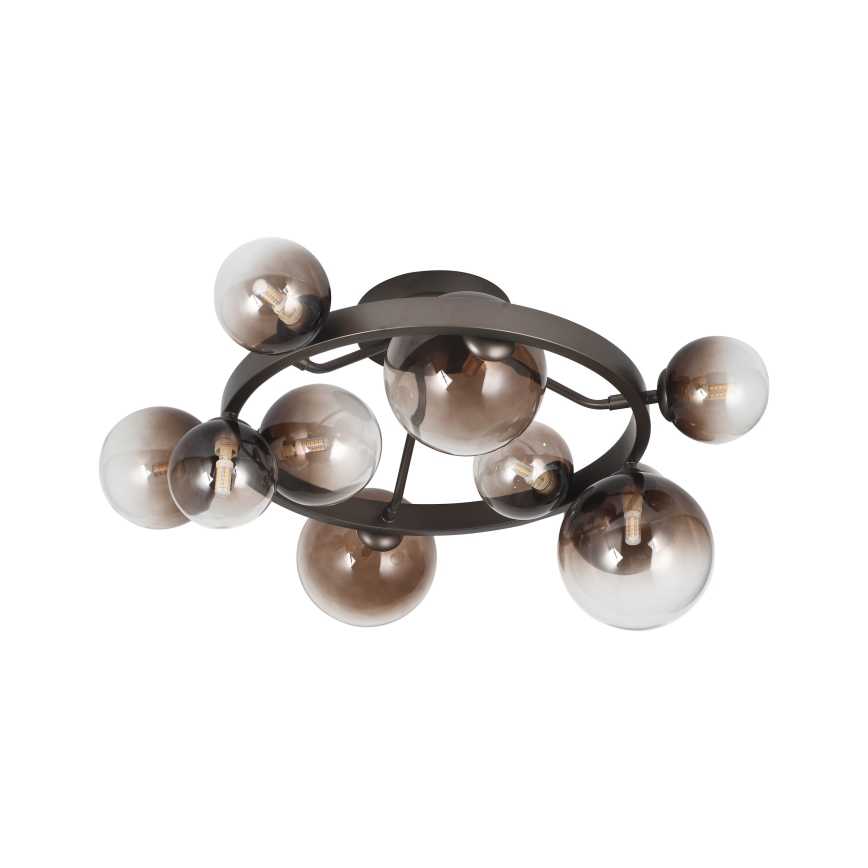 Brilagi - LED overflademonteret lysekrone MILLA 10xG9/3W/230V brun/røgbrun