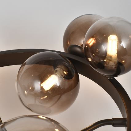 Brilagi - LED overflademonteret lysekrone MILLA 10xG9/3W/230V brun/røgbrun