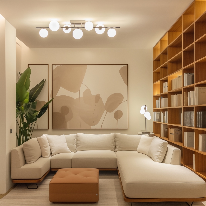 Brilagi - LED overflademonteret lysekrone MILLA 7xG9/3W/230V sort krom/hvid