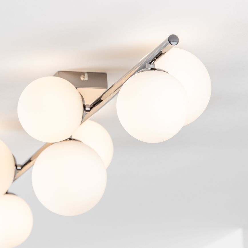 Brilagi - LED overflademonteret lysekrone MILLA 7xG9/3W/230V sort krom/hvid