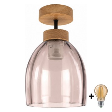 BRILAGI - LED Overflademonteret lysekrone RETRO GLASS 1xE27/60W/230V Ø 17 cm eg/røget beige