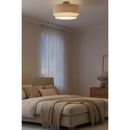 Brilagi - LED overflademonteret loftlampe BOHO BOBO 1xE27/60W/230V Ø 40 cm med prikker beige/cremefarvet