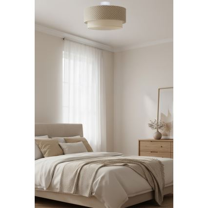 Brilagi - LED overflademonteret loftlampe BOHO BOBO 1xE27/60W/230V Ø 40 cm med prikker beige/cremefarvet