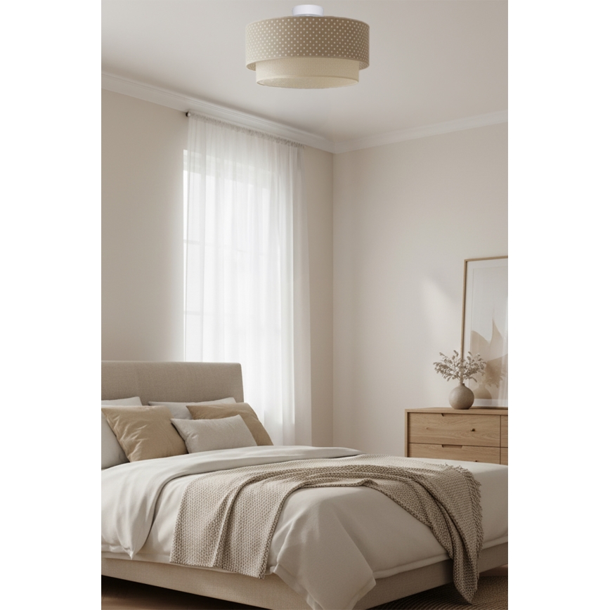 Brilagi - LED overflademonteret loftlampe BOHO BOBO 1xE27/60W/230V Ø 40 cm med prikker beige/cremefarvet