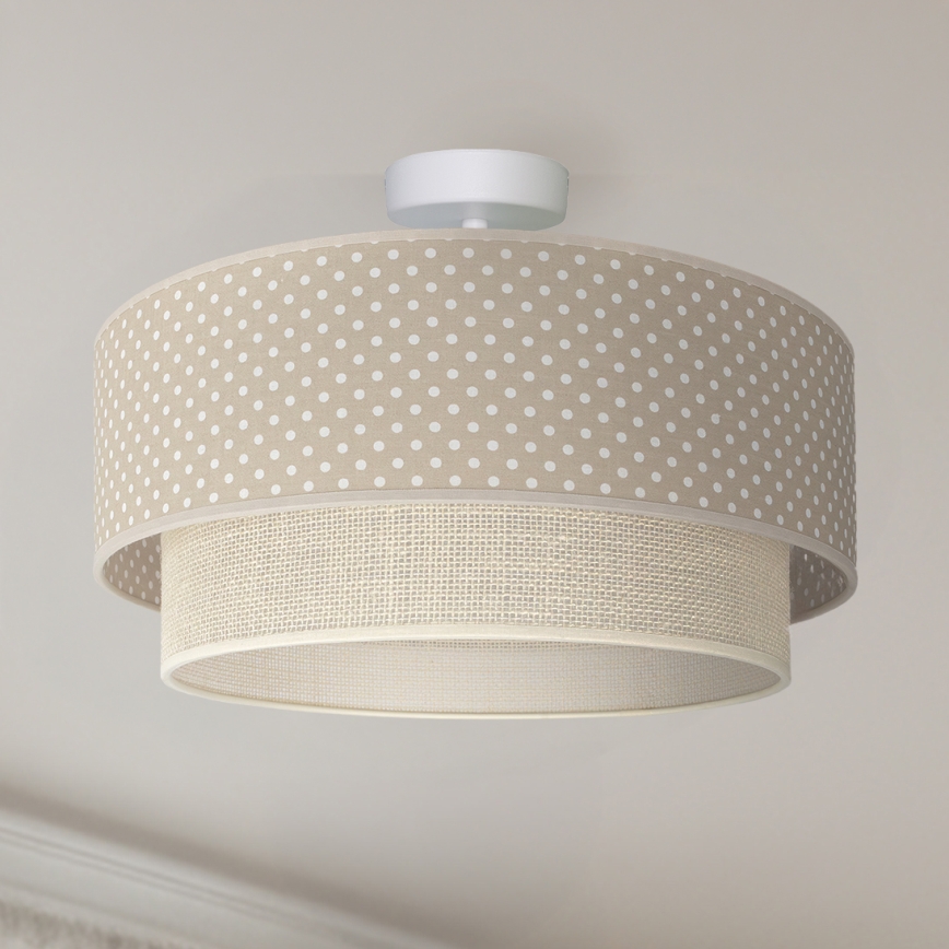 Brilagi - LED overflademonteret loftlampe BOHO BOBO 1xE27/60W/230V Ø 40 cm med prikker beige/cremefarvet