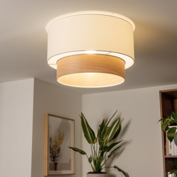 Brilagi - LED påbygget loftlampe CERIA 1xE27/40W/230V Ø 50 cm hvid/beige