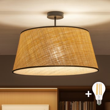 Brilagi - LED-påbygget loftlampe CERIA 1xE27/60W/230V Ø 50 cm sort/beige
