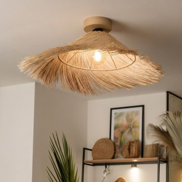 Brilagi - LED påbygget loftlampe CERIA BOHO 1xE27/40W/230V Ø 70 cm rattan/egetræ