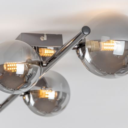 Brilagi - LED-påbygget loftlampe MILLA 4xG9/3W/230V sort krom/røget