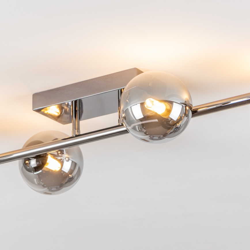 Brilagi - LED-påbygget loftlampe MILLA 4xG9/3W/230V sort krom/røget