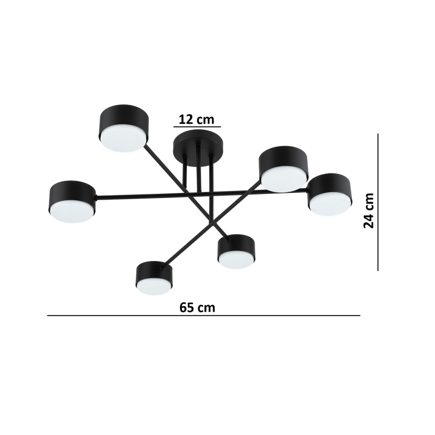 Brilagi - LED-påbygget loftlampe MONO 6xGX53/30W/230V sort