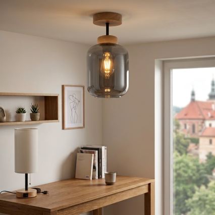 BRILAGI - LED overflademonteret loftlampe RETRO GLASS 1xE27/60W/230V Ø 14 cm eg/røggrå