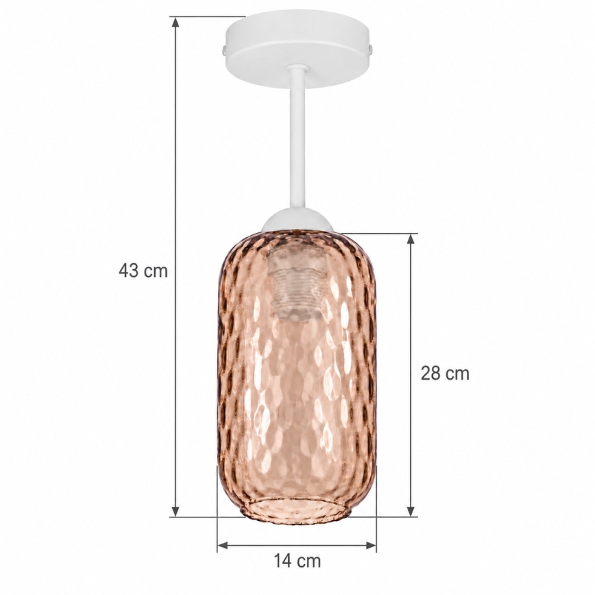 BRILAGI - LED Påbygget loftlampe RETRO GLASS 1xE27/60W/230V Ø 14 cm hvid/røget brun