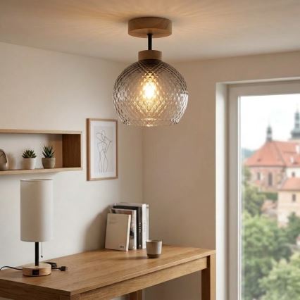 BRILAGI - LED overflademonteret loftlampe RETRO GLASS 1xE27/60W/230V Ø 25 cm eg/røggrå