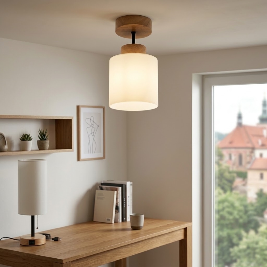 BRILAGI - LED Påbygget loftlampe RETRO GLASS 1xE27/60W/230V Ø 10 cm eg/hvid