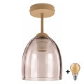 BRILAGI - LED påbygget loftlampe RETRO GLASS 1xE27/60W/230V Ø 17 cm beige/røget beige