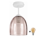 BRILAGI - LED påbygget loftlampe RETRO GLASS 1xE27/60W/230V Ø 17 cm hvid/røget beige