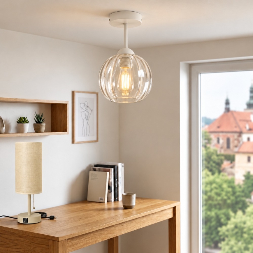BRILAGI - LED påbygget loftlampe RETRO GLASS 1xE27/60W/230V Ø 18 cm hvid/klar