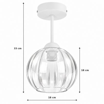 BRILAGI - LED påbygget loftlampe RETRO GLASS 1xE27/60W/230V Ø 18 cm hvid/klar