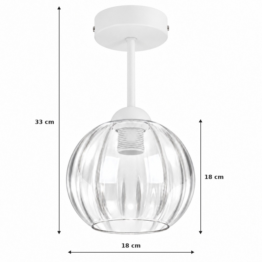 BRILAGI - LED påbygget loftlampe RETRO GLASS 1xE27/60W/230V Ø 18 cm hvid/klar