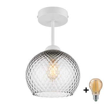 BRILAGI - LED påbygget loftlampe RETRO GLASS 1xE27/60W/230V Ø 18 cm hvid/røget grå