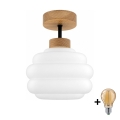 BRILAGI - LED Påbygget loftlampe RETRO GLASS 1xE27/60W/230V Ø 20 cm eg/hvid