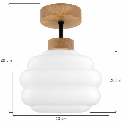 BRILAGI - LED Påbygget loftlampe RETRO GLASS 1xE27/60W/230V Ø 20 cm eg/hvid