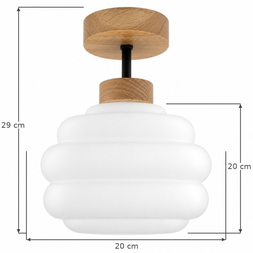 BRILAGI - LED Påbygget loftlampe RETRO GLASS 1xE27/60W/230V Ø 20 cm eg/hvid
