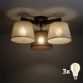 BRILAGI - LED påbygget loftslampe LATTE 3xE27/15W/230V fyrretræ/mix