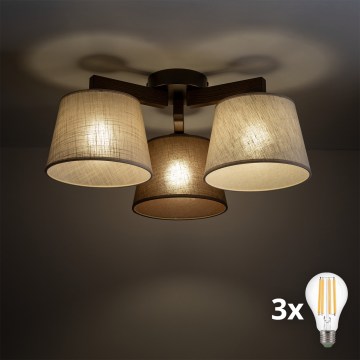 BRILAGI - LED påbygget loftslampe LATTE 3xE27/15W/230V fyrretræ/mix