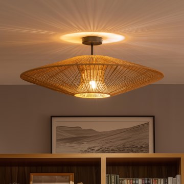 Brilagi - LED påbygget lysekrone CERIA BOHO 1xE27/60W/230V Ø 70 cm sort/brun
